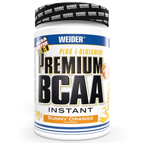 Weider Premium BCAA Instant Aminosäuren Pulver + Glutamin und Vitamin B6, Sunny Orange, 500 g