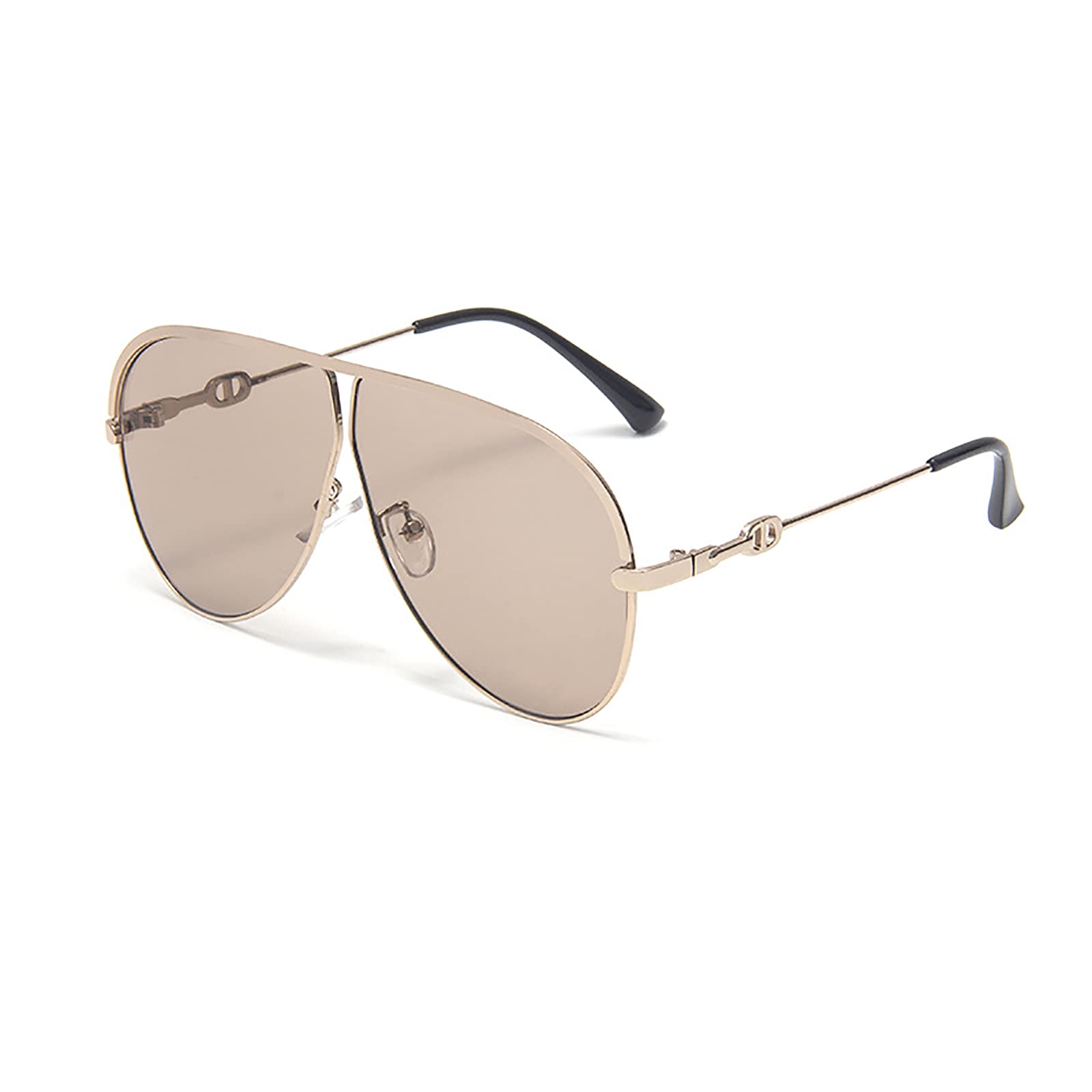 QFSLR Klassische Mode Damen Fliegersonnenbrille Mit Metallrahmen 100% UV-Schutz,G