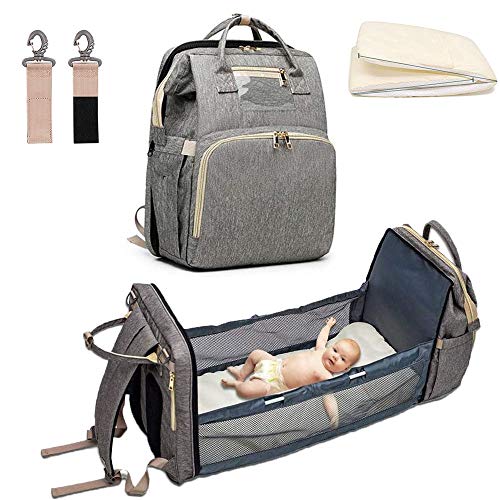 3-in-1 Umwandelbare Baby-Wickelunterlage, Reisetasche, tragbar, mit Kinderwagengurten, Kleinkind-Organisation