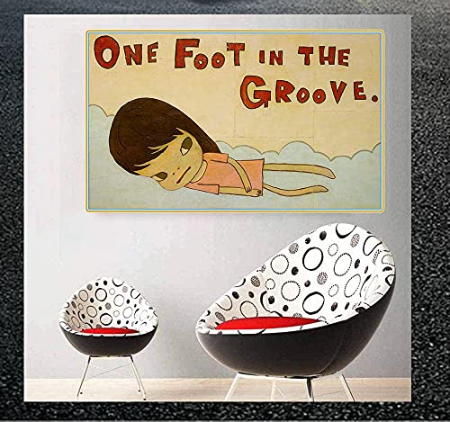 Yoshitomo Nara Bild One Foot in The Groove Poster Japan Cartoon Puppe Gemälde Poster Kinderzimmer Kunstdrucke Moderne Wohnzimmer Mädchen Schlafzimmer Wand Dekor I29176