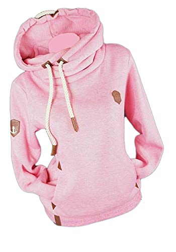 Damen Hoodie Kapuzenpullover Sweatshirt Warmer Fleece Pulli M L XL 2XL 3XL (Pink, XL, x_l)