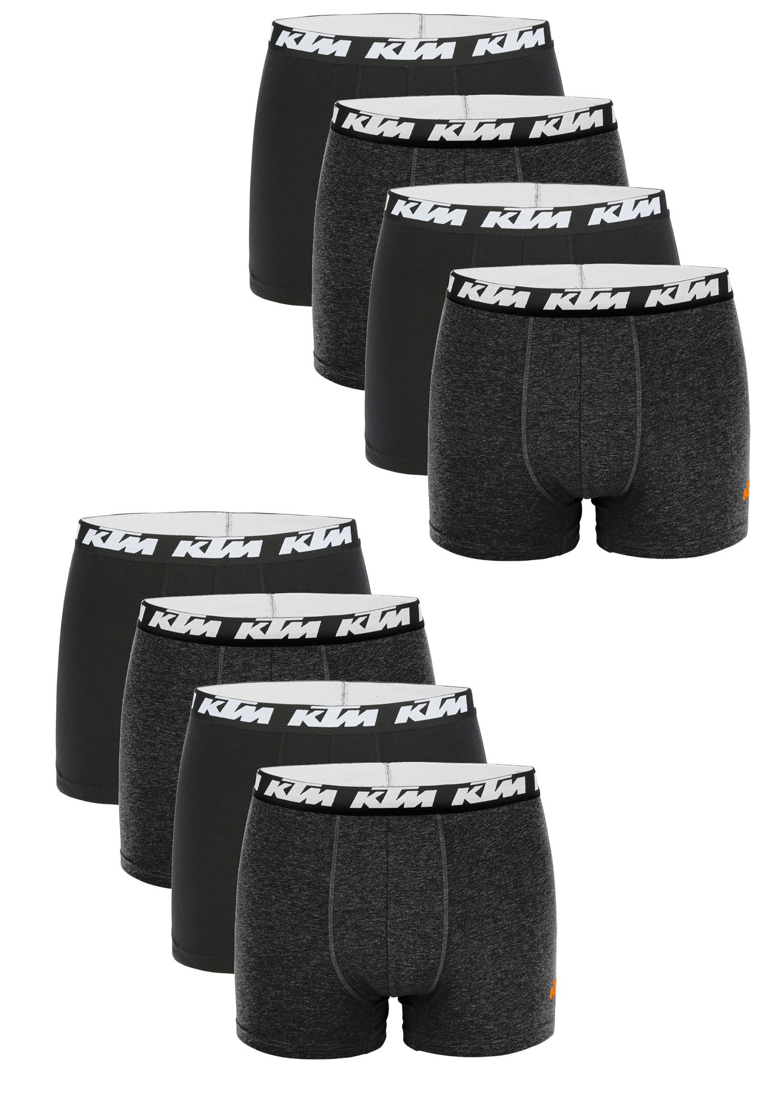KTM Boxer Men Herren Boxershorts Pant Unterwäsche 6 er Pack, Farbe:Dark Grey / Black, Bekleidungsgröße:S