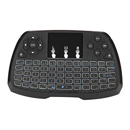 Yunseity Mini-Tastatur mit Touchpad-Maus-Kombination, Tragbare Mini-2,4-GHz-Wireless-Tastatur mit Hintergrundbeleuchtung, für Android-TV-Box, Smart-TV, HTPC Usw