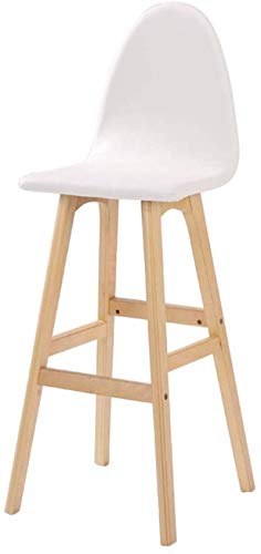 IVHJLP Massivholz-Stab-Stuhl Kreative High Back Chair Europäisches Holz Barhocker Mode Barhocker Einfache Hoch Hocker (Color : White, Size : 2)