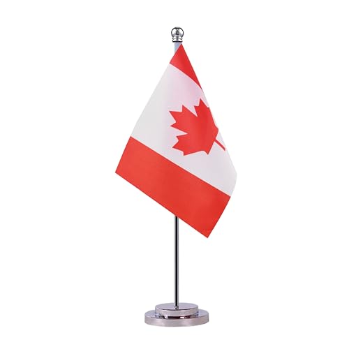 Kanadische Tischflagge, Tischflagge, kleine Mini-kanadische Tischflagge, Miniatur-Flagge, internationale Weltlandflaggen, Festivals, Veranstaltungen, Feiern, Bürodekoration (Kanada)