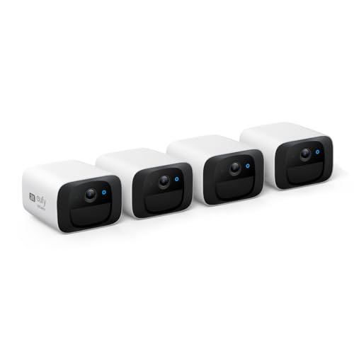 eufy Security SoloCam C210, Überwachungskamera aussen, 2K Auflösung, ohne monatliche Kosten, kabellos, 2,4 GHz WLAN, Kompatibel mit HomeBase 3, 4 Pack