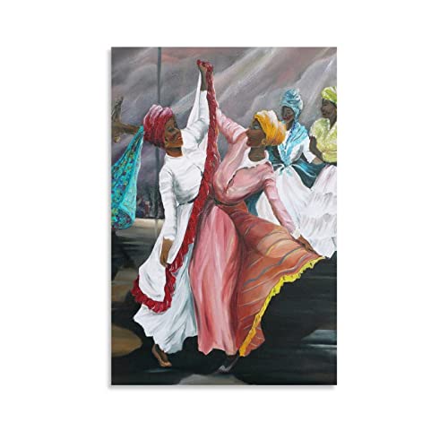 QITEX Leinwand Bilder Vintage Tanz Poster Leinwand Spanische Wandkunst Dekor Vintage Puerto Rican Tanz Ästhetik Poster Leinwand Bild Wall GemäldePoster 30x40cm (Kein Rahmen)