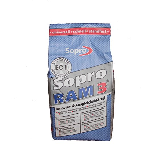 Sopro Ram 3® 454 - Renovierungs- & Ausgleichmörtel | 5 kg/Beutel | zementär, schnell erhärtend, universell einsetzbar