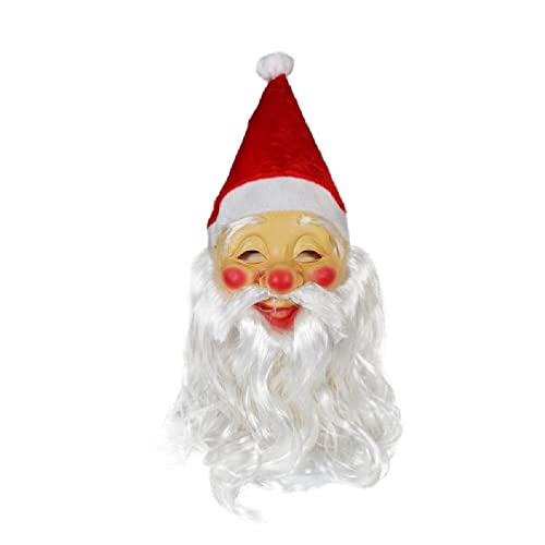 Weihnachten Weihnachtsmann Latex Maske Kopfbedeckung Halbgesicht Kopfschmuck Party Supplies für Erwachsene Festival Kostüm Cosplay Requisiten Zubehör Weihnachten Kopfbedeckung für Erwachsene