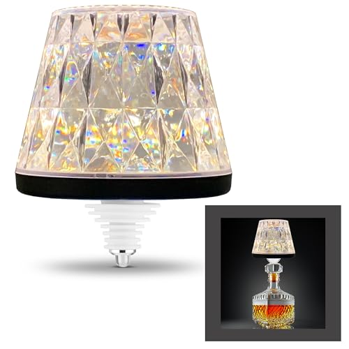 REV – LAMPRUSCO CRISTAL LED Akku Flaschenlampe – Tischlampe kabellos 130lm 1,6W 2500mAh – Flaschenlicht dimmbar in Warmweiß & IP54 spritzwassergeschützt – Touch Tischleuchte für innen & außen