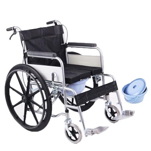 Faltbarer komfortabler Rollstuhl Outdoor Flexibler leichter Rollstuhl für Erwachsene Tragbarer robuster Scooter,Black