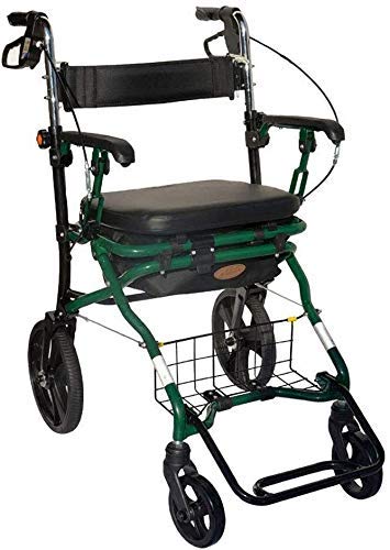 Einkaufsrollator für Senioren, Gehhilfe, Gehhilfe, leichter Mobilitätswagen, Kinderwagen, Roller, faltbar, mit Sitz und Tasche, 4 Räder für ältere Menschen