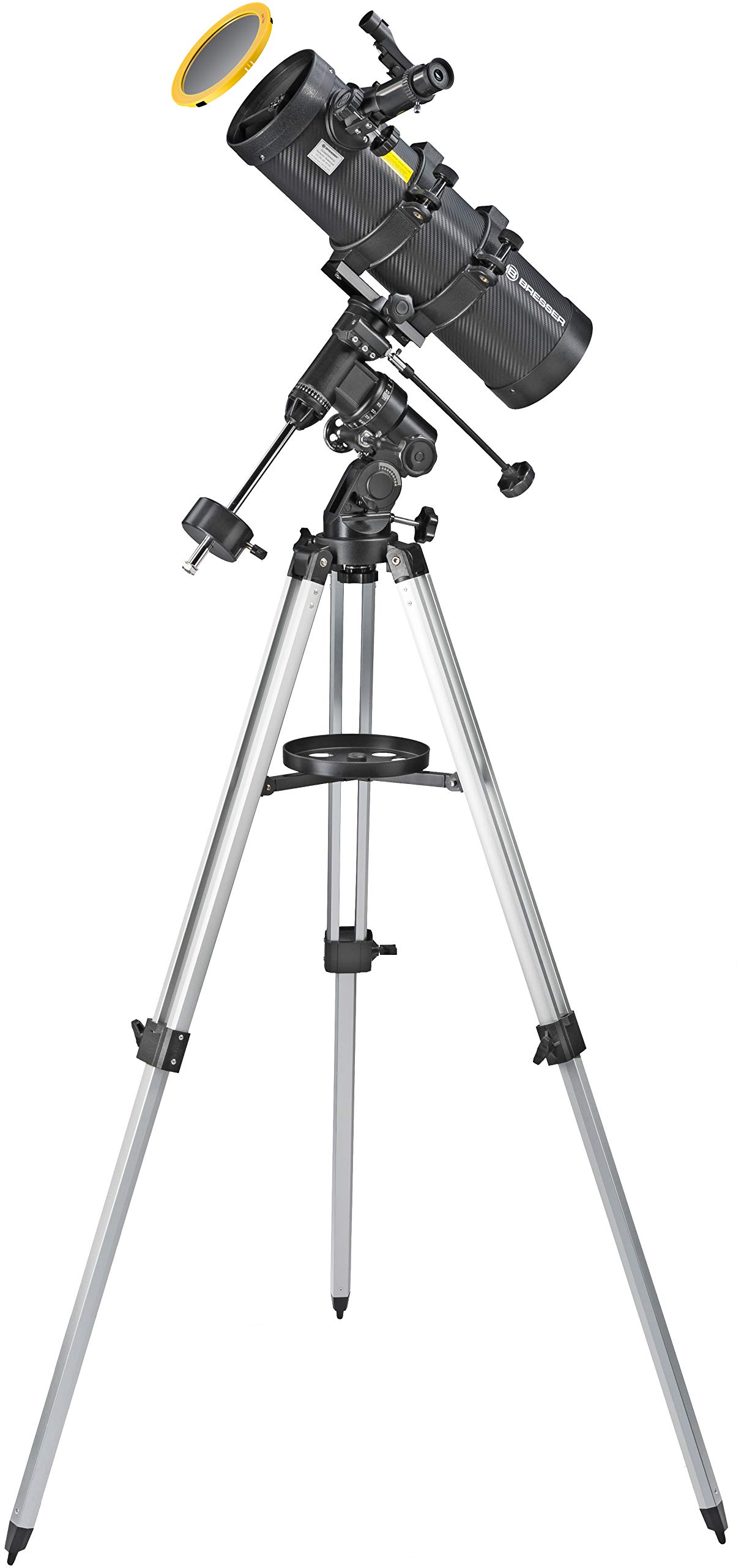 BRESSER Teleskop Spica 130/1000 EQ3 - Spiegelteleskop mit Smartphone-Adapter & Sonnenfilter