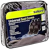 Sakura Sitzbezüge Checks, kompletter Satz mit Bezügen für die Kopflehnen, Schwarz/Weiß