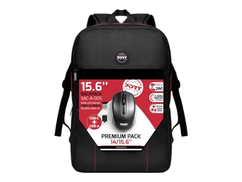 Premium Pack Laptop-Rucksack mit optischer Maus, kabellos, USB-C und USB-A