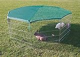 BUNNY BUSINESS Laufstall für Kaninchen, Meerschweinchen, 8 Paneele, Größe XXL, 188 x 188 cm, silberfarben