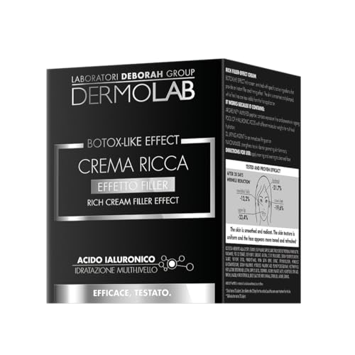 Dermolab - Reichhaltiger Filler-Effekt Botox-Like Effect, Gesichtscreme für Damen, Anti-Falten, mit Hyaluronsäure und Vitamin B3, für straffere und frischere Haut, 50 ml