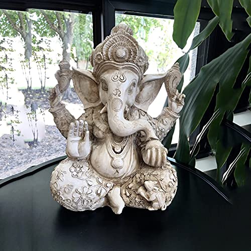 Pevfeciy Gott Ganesha-Figuren Skulptur, Lakshmi Hindu-Gott 30cm Buddha Statue Elefant handgemachte Geschenke Dekoration Crafts,1PCS