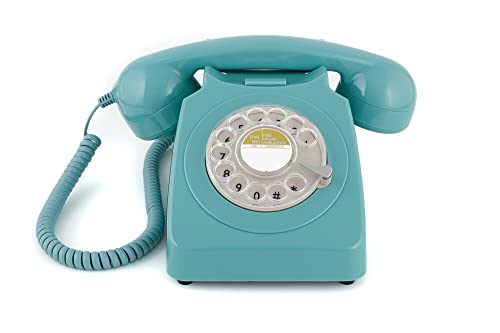 GPO 746ROTARYBLU Klassisches Telefon im 70er Jahre Design Blau