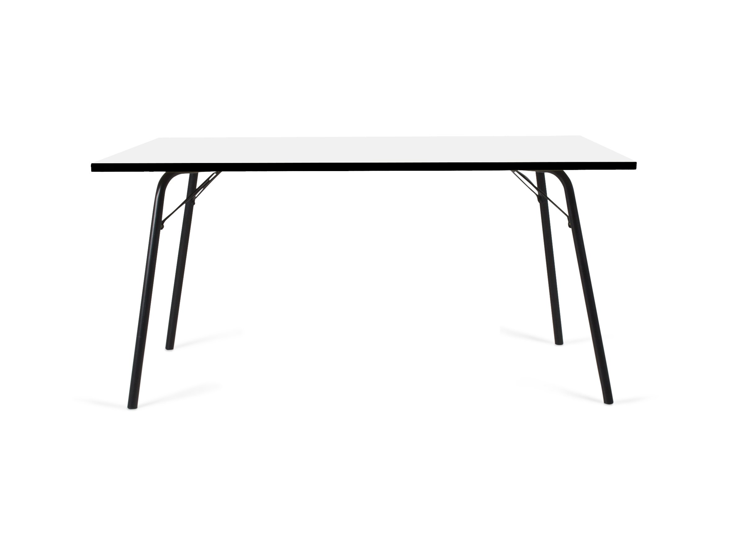 Tenzo 3612-906 Dine Designer Tisch, Spanplatte/Metall, Weiß/Schwarz, 140 x 80 x 75,5 cm