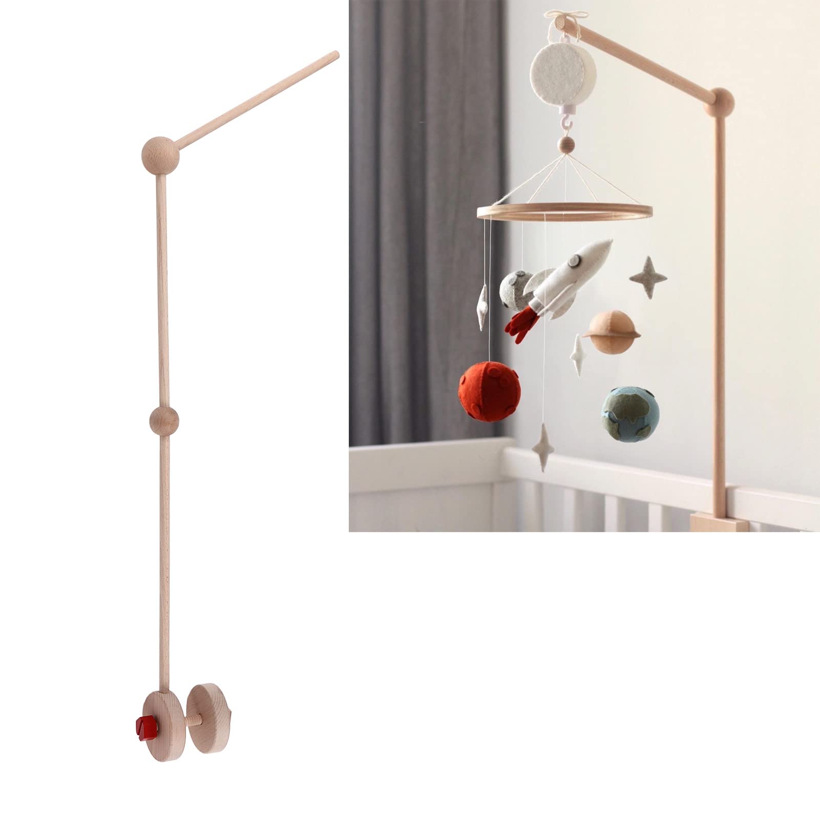 Krippe Mobiler Arm, Baby Mobile Aufhänger Halter für Krippe, Holz Krippe Mobiler Arm Baby Mobile Krippe Halterung für Kinderzimmer Dekor, Baby Krippe Befestigung