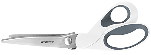 Westcott 15983-001 Zackenschere, ergonomischer Griff, 24,2 cm, weiß/grau