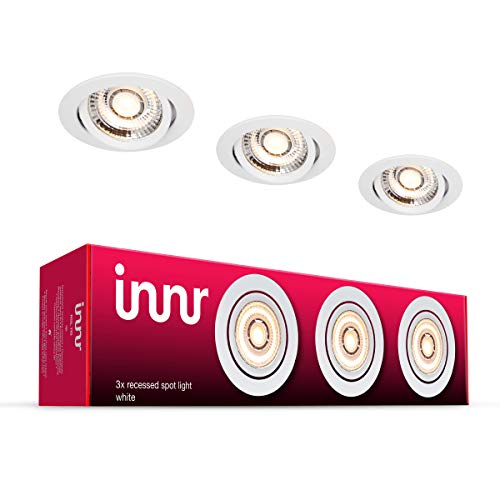 Innr Smart LED Recessed Spot Light (3-pack), Philips Hue*, Alexa & Lightify kompatibel, dimmbare LED Deckeneinbauleuchten, warm weiß, RSL 115
