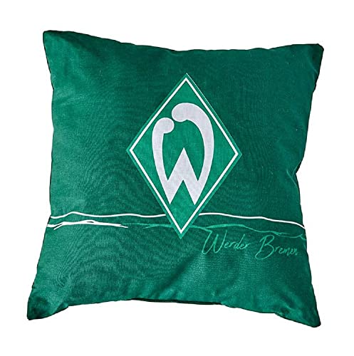 SV Werder Bremen Kuschelkissen - Raute - grün Dekokissen Sofakissen Kissen - Plus Lesezeichen I Love Bremen