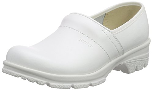 Sanita Workwear Unisex-Erwachsene San-Duty Closed-O2 Clogs, Weiß (White 1), 39 EU