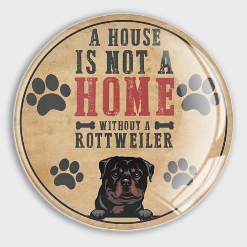 Evans1nism Kühlschrankmagnete aus Glas, niedliche Magnete mit Aufschrift "A House Is Not A Home Without A Rottweiler", Tiermotiv, perfekte Glas-Kühlschrankmagnete für Zuhause, Büro, Küche, Whiteboard,