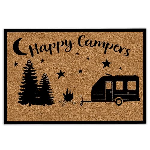 MIAOMANSENSTORE fußmatte innen außen fussmatte Camping-Fußmatte, Camper Camping RV Indoor Outdoor Happy Campers Willkommens-Fußmatte deko Wohnzimmer
