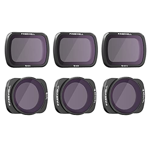 Freewell Budget Kit-Serie E-6Pack ND4, ND8, ND16, CPL, ND32/PL, ND64/PL Camera Lens Filter Kompatibel mit Osmo Pocket, Pocket 2