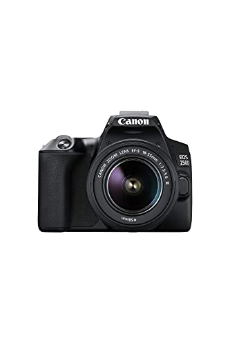 Canon EOS 250D Digitalkamera - mit Objektiv EF-S 18-55mm f/3.5-5,6 III (24, 1 Megapixel, 7,7 cm (3 Zoll) Vari-Angle Display, APS-C-Sensor, 4K, Full-HD, DIGIC 8, WLAN, Bluetooth), schwarz
