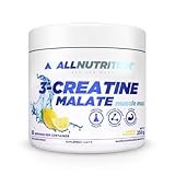 ALLNUTRITION Tri Creatine Malate Powder Supplement - Kreatin Monohydrat & Apfelsäure mit Taurin & Vitamin B6 - Leistungssteigerung und Muskelregeneration - 250g - Lemon