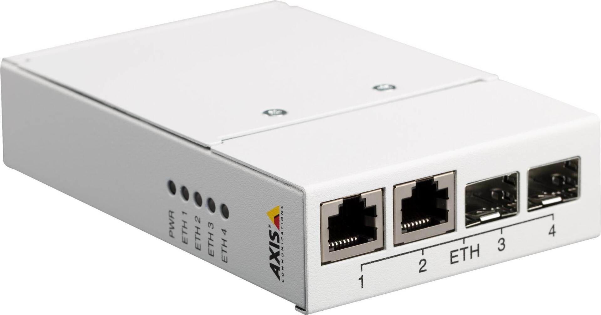 AXIS T8606 Media Converter Switch - Medienkonverter - 100Mb LAN - 10Base-T, 100Base-TX - 2 Anschlüsse - 2 x RJ-45 / 2 x SFP (mini-GBIC) - für AXIS P1455-LE, P1455-LE-3 License Plate Verifier Kit, P3818-PVE, Q6100-E 50 Hz
