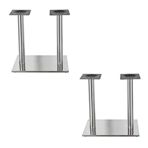 Melko Tischbein 2X Edelstahl Untergestell Tischplattenträger Säule Sockelfüße Tischfuß
