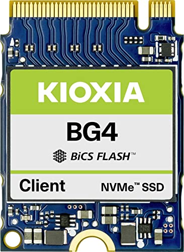 Kioxia SSD 512GB M.2 2230 30mm NVMe PCIe Gen3 x4 KBG40ZNS512G BG4 Solid State Drive für Surface Pro Steam Deck Dell HP Lenovo Ultrabook Tablet