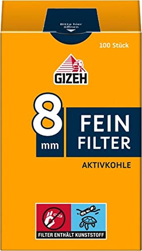 Gizeh Aktivkohlefilter 8mm Zigarettenfilter Feinfilter cigarette 100x 100