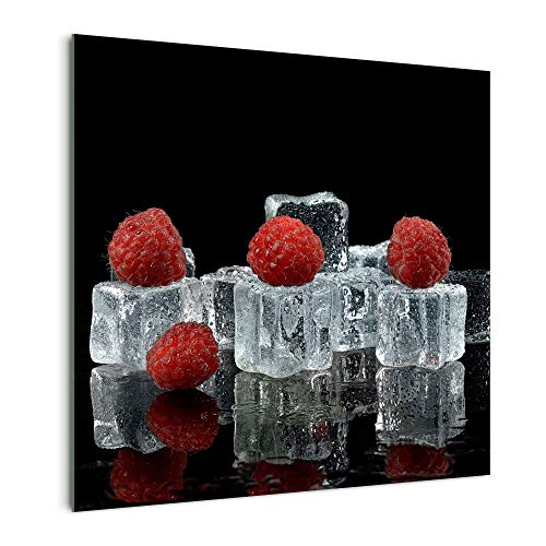 DekoGlas Küchenrückwand 'Himbeere auf Eis' in div. Größen, Glas-Rückwand, Wandpaneele, Spritzschutz & Fliesenspiegel