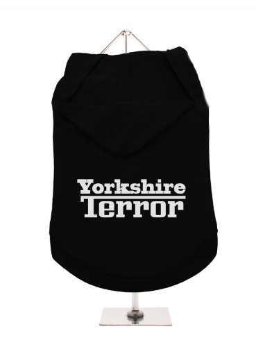 "Yorkshire Terror" UrbanPup Hunde-Hoodie Hoodie (schwarz/Spiegel Silber)