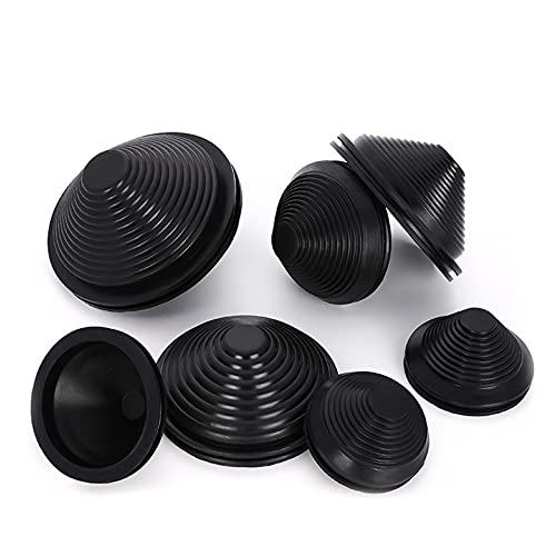 Gummi Durchgangstüllen, 5 stücke 12mm-130mm schwarz verjüngte Blindzähne Gummi Ärmeldichtungen Kabelverdrahtungsdichtung Schützen Sie Buchstaubstecker (Inner Diameter : 35mm, Number of Pcs : 5Pcs)