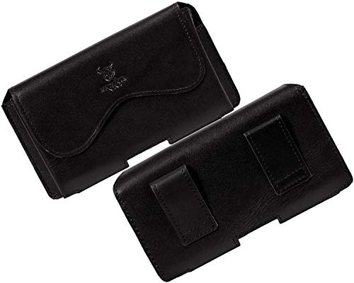 MATADOR Echt Leder Gürteltasche kompatibel mit Samsung Note 10+/ S20 Ultra Handytasche mit Magnetverschluss (Crazy Black)