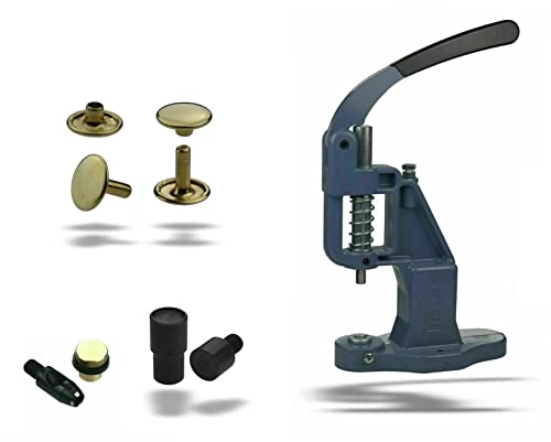 Ista Tools Nietenpresse Set Hohlnieten + Lochpfeife + Hohlnieten Werkzeug + 100 STK. rostfreie Hohlnieten Doppelkopf (10 x 10 mm, Gelb)