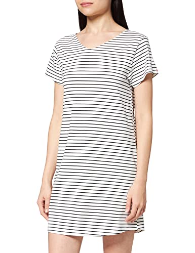 Skiny Damen Sleep & Dream Sleepshirt Kurzarm Nachthemd, Mehrfarbig (Ivory Stripe 2310), (Herstellergröße: 44)