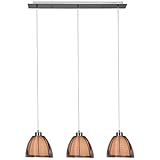 Brilliant Lampe Relax Pendelleuchte 3flg bronze/chrom | 3x A60, E27, 60W, g.f. Normallampen n. ent. | In der Höhe einstellbar/Kabel kürzbar | Für LED-Leuchtmittel geeignet