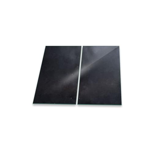 Herdabdeckplatte 2 teilig Ceranfeld Abstrakt Schwarz 2x30x52 Kochplatten Glas