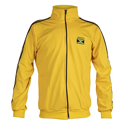 Kapoeira-Jacke mit Jamaika-Flagge, gelber Reißverschluss, Trainingsanzug, Pullover, Unisex-Sweatshirt, gelb, XL