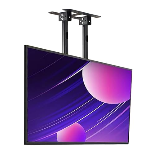Decken-TV-Halterung – elektrischer TV-Lift, passend für 60–100 Zoll Low-Profile-TVs, höhenverstellbare doppelpolige Einzelbildschirm-TV-Halterung, neigbare Teleskop-Decken-TV-Halterung