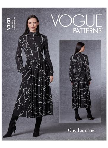 Vogue Patterns V1721F5 Damenkleid, Weiß, F5 (44-46-50-52)
