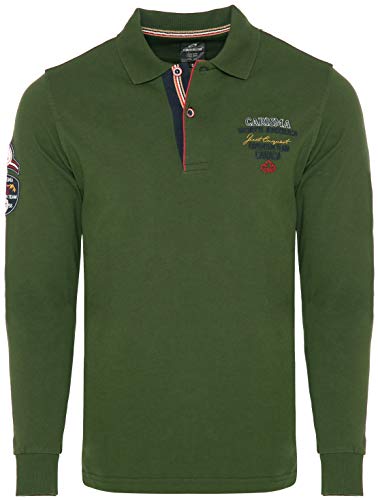 CARISMA Casual Herren Longsleeve Langarmshirt Sweatshirt Langarm-Poloshirt Regular Fit mit hochwertiger Stickerei 3438 Olivgrün XL
